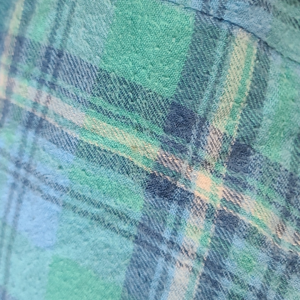 Spell designs lost highway flannel shirt turquoise buttondown S teal flannelette - Picture 13 of 16